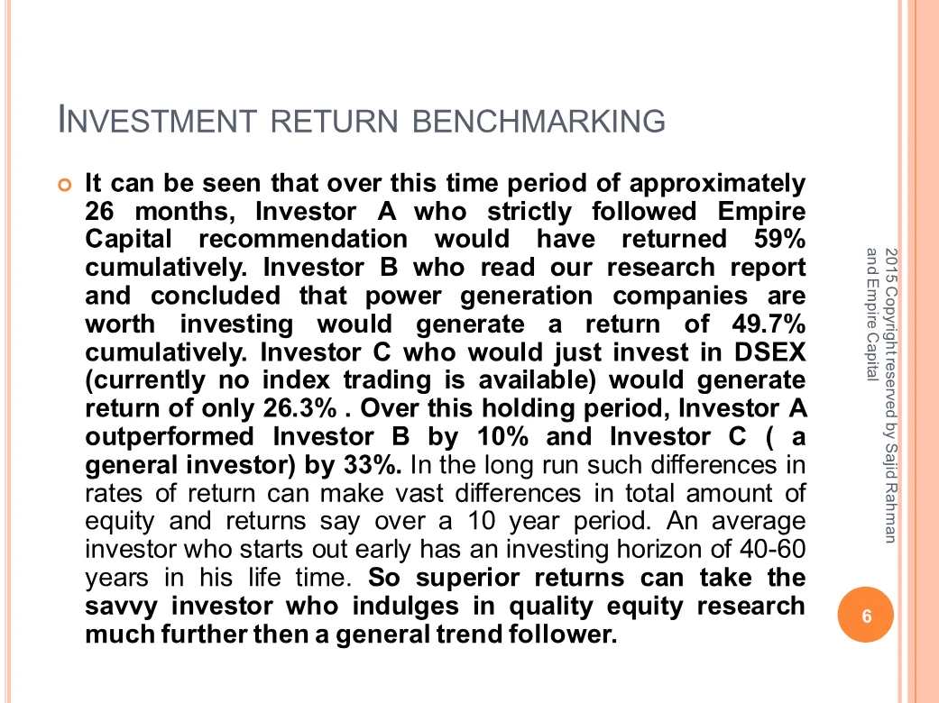 What the benchmarking shows, page 6 of the Does Equity Research Work for Small Investors? report. Select the PDF download for selectable text and source links.
