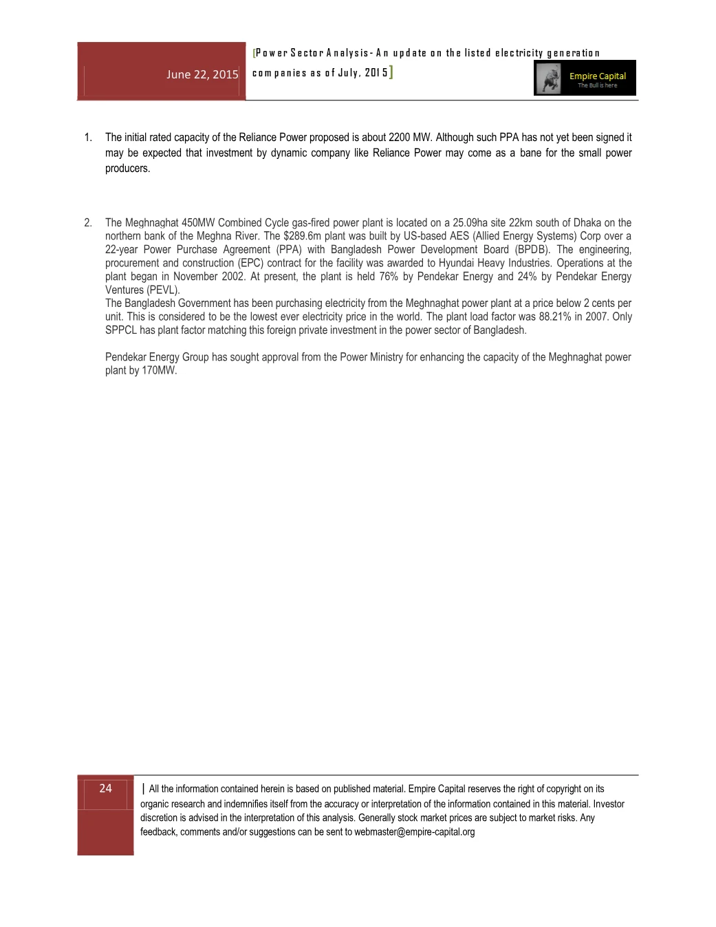 Competitive threats in the power market, page 24 of the Power Sector Analysis 2015 report. Select the PDF download for selectable text and source links.